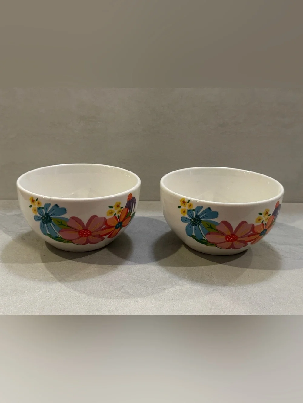Set of 2 Royal Norfolk Colorful Daisy Cereal Bowls Spring Fling 5.5